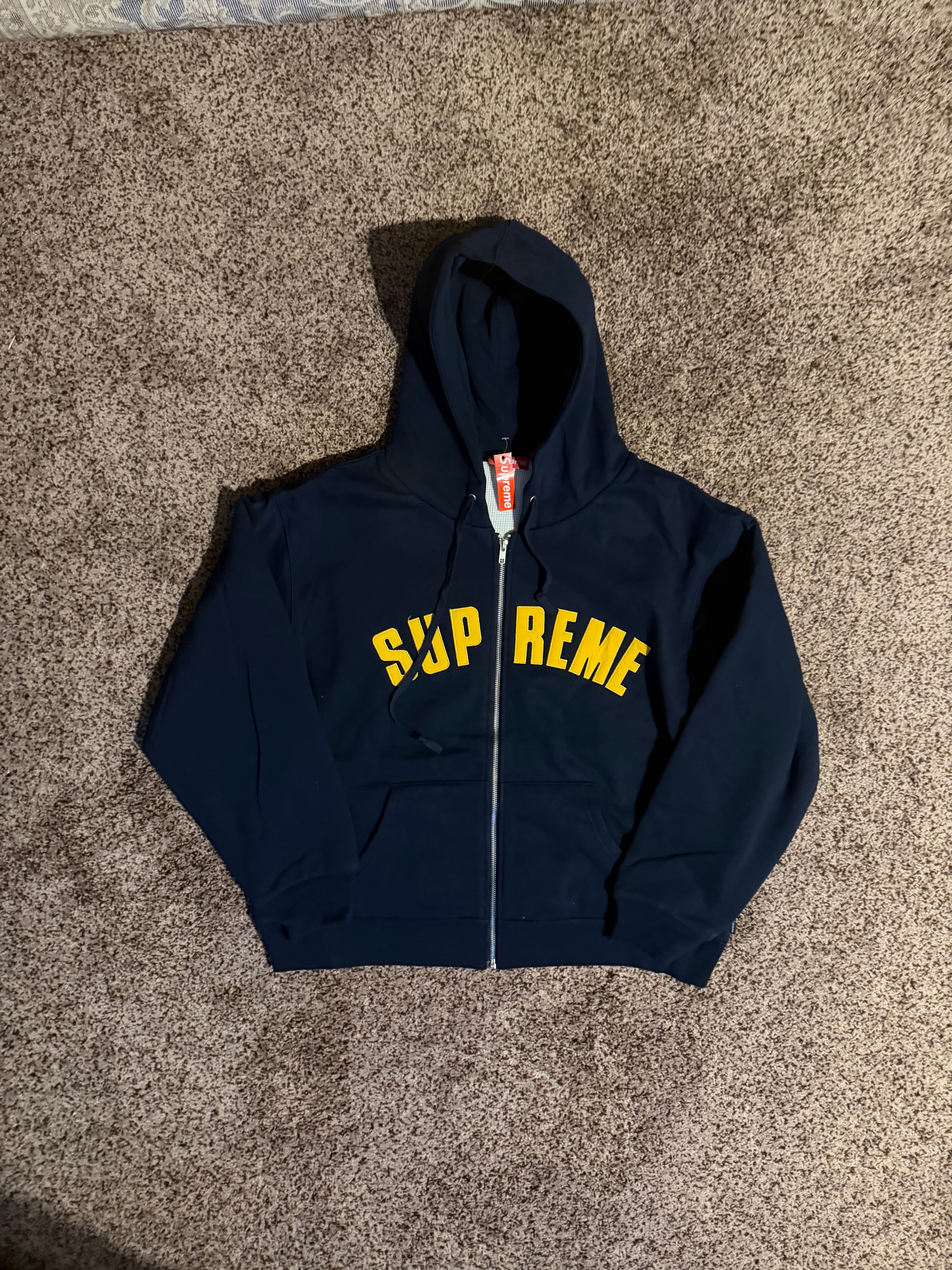 Navy Supreme Zip Up Hoodie