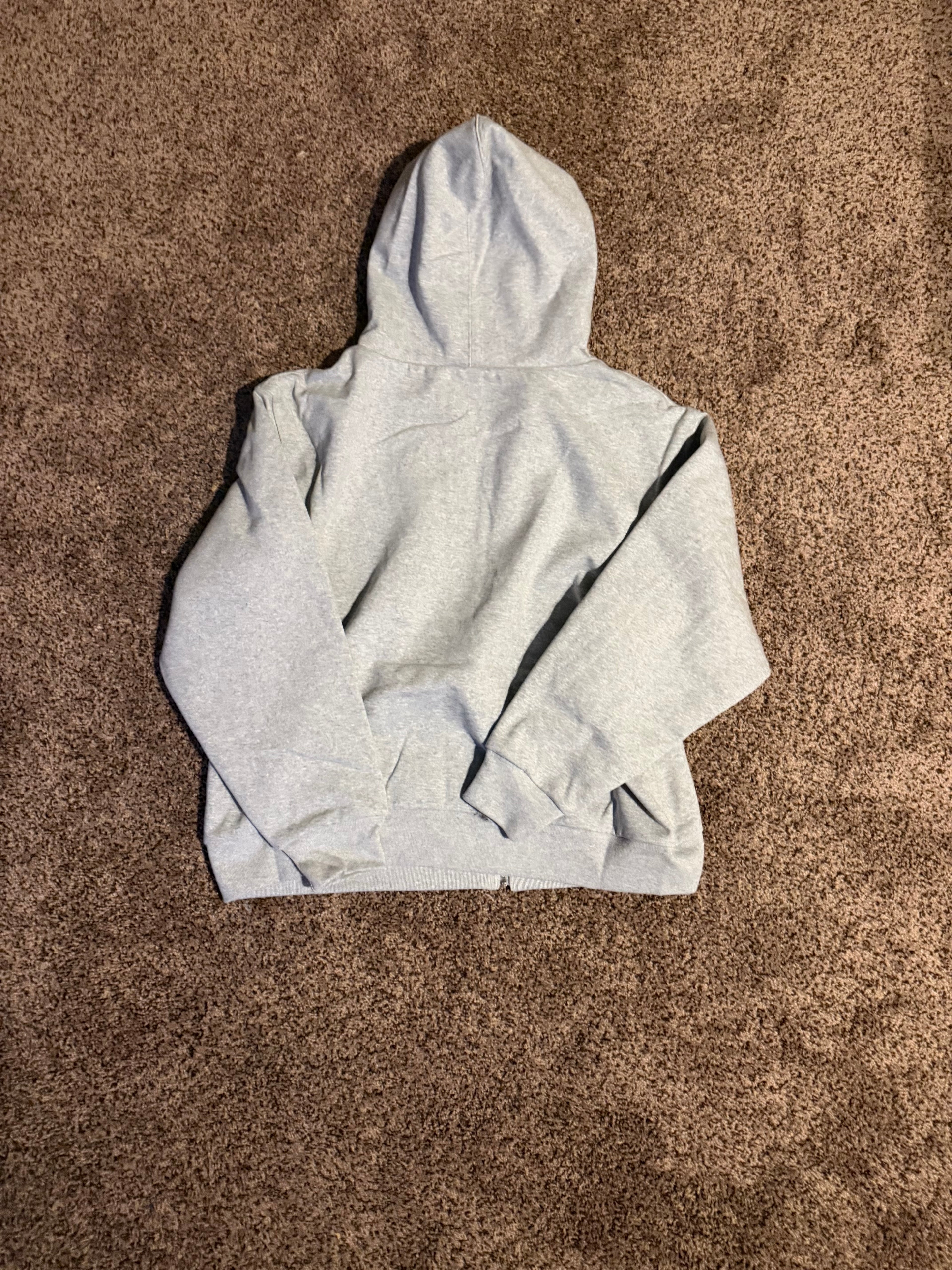 Grey Supreme Zip Up Hoodie